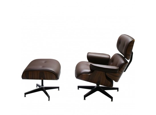 Кресло EAMES LOUNGE CHAIR и оттоманка EAMES LOUNGE CHAIR коричневые в Набережных Челнах