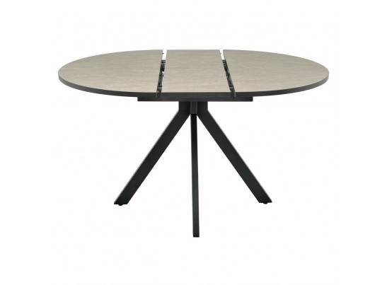 Стол Rudolf круглый раскладной 90-120x90x75см, Бетон слюда, чёрный в Набережных Челнах