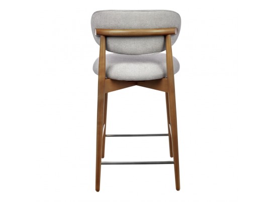 Стул полубарный Lucas 3 серый букле с ножками цвета орех в Набережных Челнах