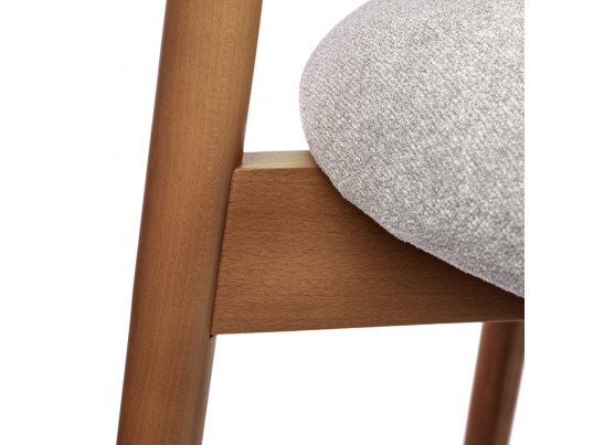 Стул полубарный Lucas 3 серый букле с ножками цвета орех в Набережных Челнах