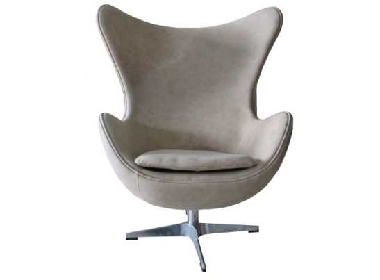 Кресло EGG CHAIR бежевый матовый с эффектом состаренная кожа в Набережных Челнах