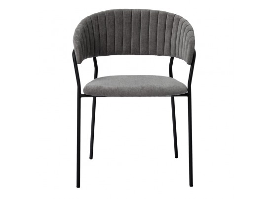 Комплект из 4-х стульев Turin серый вельвет с чёрными ножками в Набережных Челнах