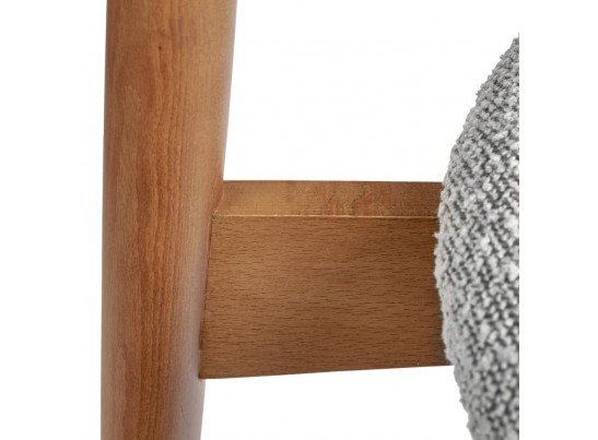 Стул Lucas светло-серый букле с ножками цвета орех в Набережных Челнах