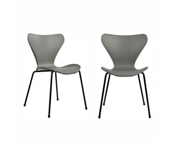 Комплект из 2-х стульев Seven Style серый с чёрными ножками
