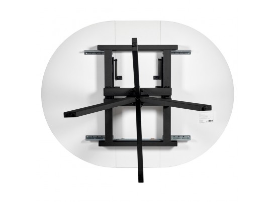 Стол Rudolf круглый раскладной 100-130x100x75см, белый мрамор, чёрный в Набережных Челнах