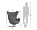 Кресло EGG STYLE CHAIR тёмно-серый, искусственная замша в Набережных Челнах