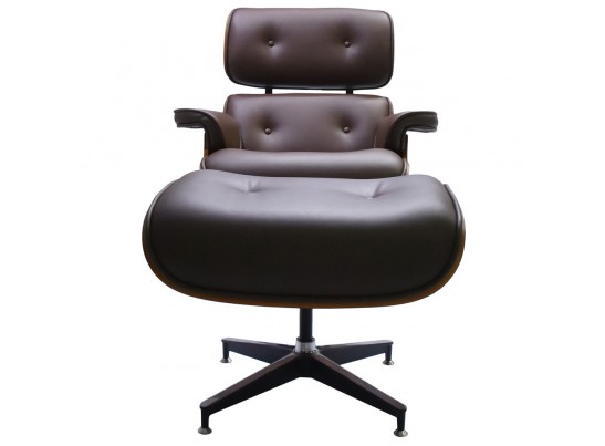 Кресло EAMES LOUNGE CHAIR и оттоманка EAMES LOUNGE CHAIR коричневые в Набережных Челнах