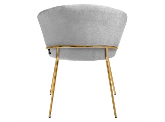 Стул-полукресло Martin серый шенилл с золотыми ножками в Набережных Челнах