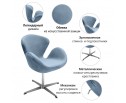 Кресло SWAN CHAIR серый, искусственная замша в Набережных Челнах