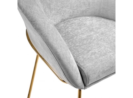 Стул-полукресло Martin серый шенилл с золотыми ножками в Набережных Челнах