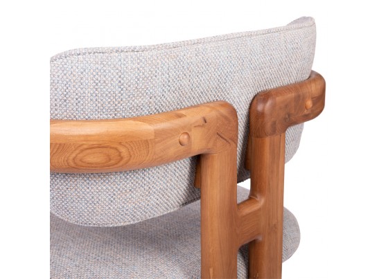 Стул Rich рогожка бежево-голубая с ножками цвета орех в Набережных Челнах