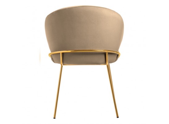 Стул-полукресло Emil бежевый с золотыми ножками в Набережных Челнах