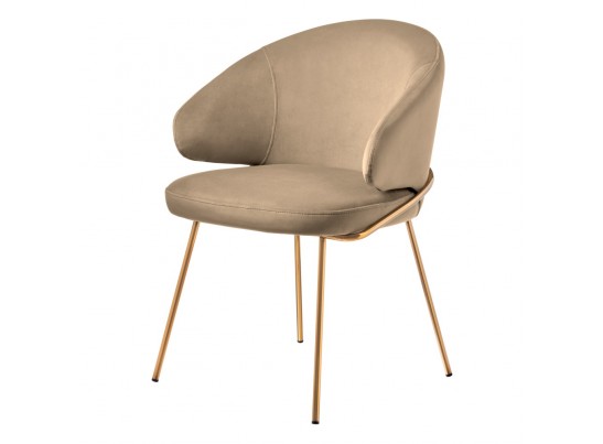 Стул-полукресло Emil бежевый с золотыми ножками в Набережных Челнах