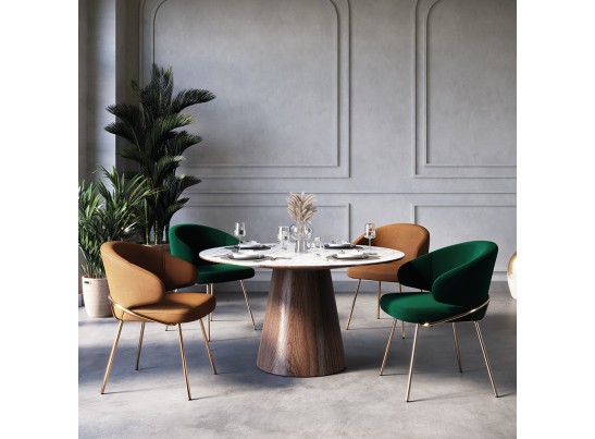 Стул-полукресло Emil бежевый с золотыми ножками в Набережных Челнах