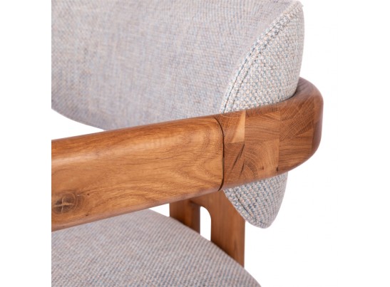 Стул Rich рогожка бежево-голубая с ножками цвета орех в Набережных Челнах