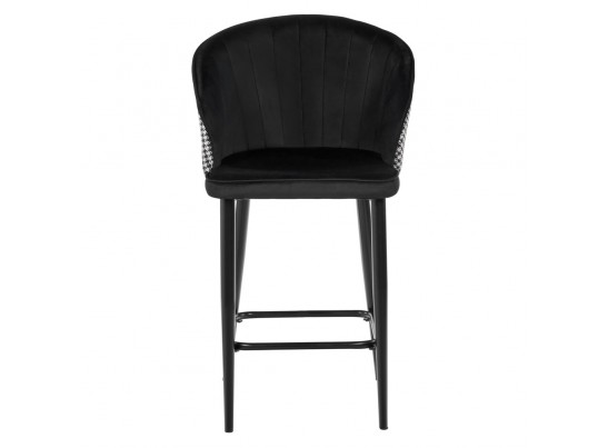 Стул полубарный Paola чёрный с жаккардом в Набережных Челнах