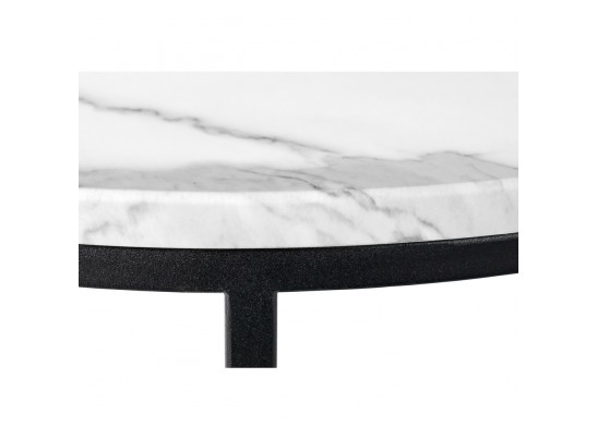 Набор кофейных столиков Tango белый мрамор с чёрными ножками, 2шт в Набережных Челнах