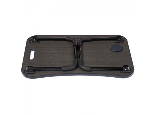 Стол складной с подстаканником «ЛАЙТ», 59,5x39,5x26,4см, мдф, металл, темн. дерево, чёрный в Набережных Челнах