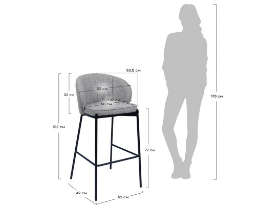 Стул полубарный Milan латте в Набережных Челнах