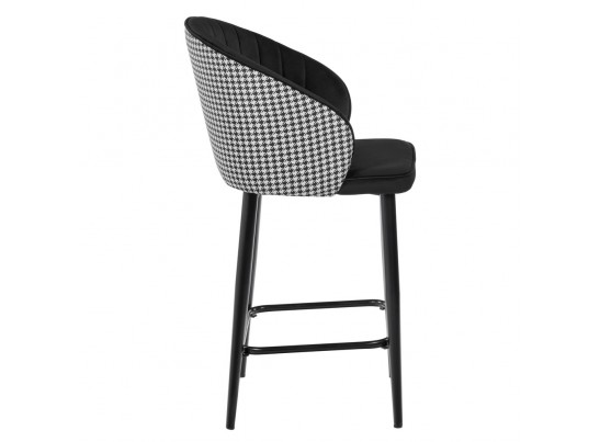 Стул полубарный Paola чёрный с жаккардом в Набережных Челнах