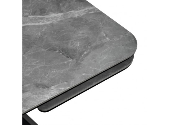 Стол Arthur раскладной 120-184x80x75см, керамогранит серый мрамор Greys Grey, чёрный в Набережных Челнах