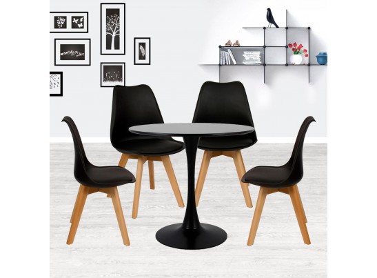 Комплект из 4-х стульев Eames Bon чёрный в Набережных Челнах