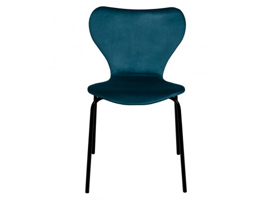Стул Seven Style тёмно-бирюзовый велюр с чёрными ножками в Набережных Челнах