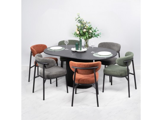 Стул Lucas 2 шалфей шенилл с чёрными ножками в Набережных Челнах