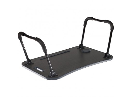 Стол складной с подстаканником «ЛАЙТ», 59,5x39,5x26,4см, мдф, металл, темн. дерево, чёрный в Набережных Челнах