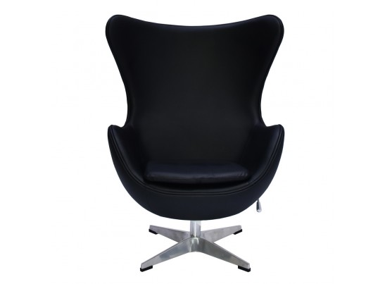 Кресло EGG CHAIR чёрный, натуральная кожа в Набережных Челнах