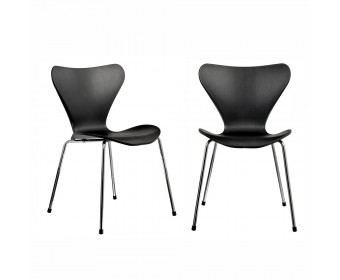 Комплект из 2-х стульев Seven Style чёрный с хромированными ножками