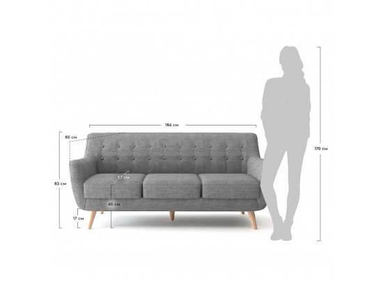 Диван Picasso трехместный горчичный в Набережных Челнах