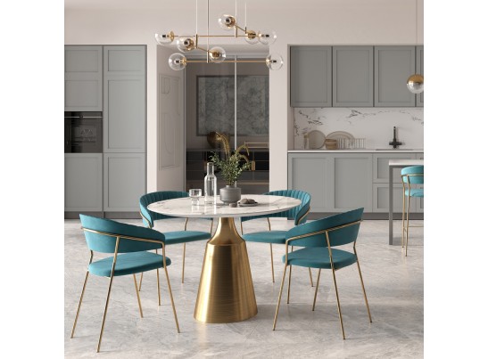 Комплект из 2-х стульев полубарных Turin чёрный с золотыми ножками в Набережных Челнах