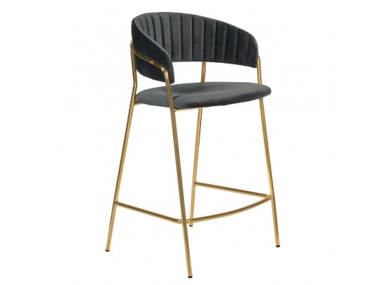 Комплект из 2-х стульев полубарных Turin чёрный с золотыми ножками в Набережных Челнах