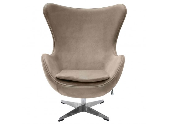 Кресло EGG CHAIR латте, искусственная замша в Набережных Челнах