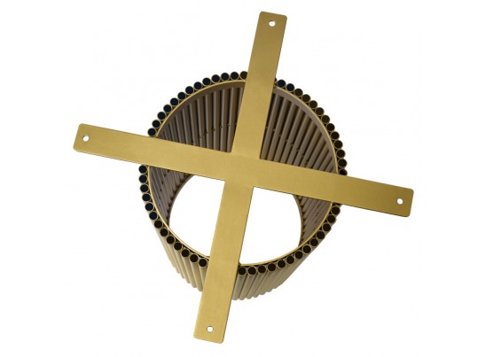 Стол Aura D110, керамогранит Ravena Natural, золотой в Набережных Челнах