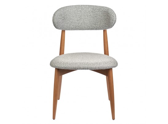 Стул Lucas светло-серый букле с ножками цвета орех в Набережных Челнах