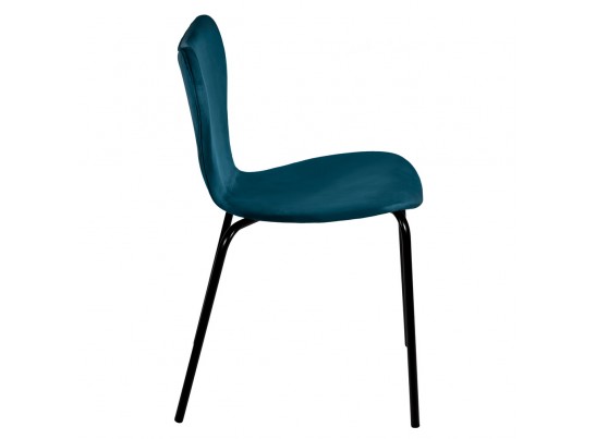 Стул Seven Style тёмно-бирюзовый велюр с чёрными ножками в Набережных Челнах