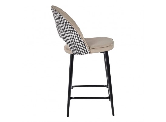 Стул полубарный Leo латте с жаккардом, поворотный механизм в Набережных Челнах