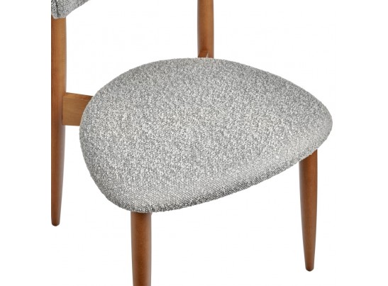 Стул Lucas светло-серый букле с ножками цвета орех в Набережных Челнах