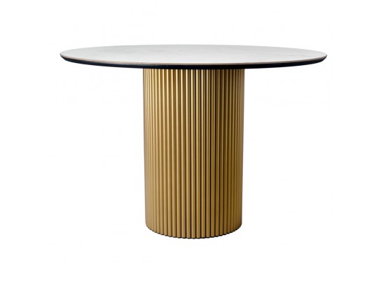 Стол Aura D110, керамогранит Ravena Natural, золотой в Набережных Челнах