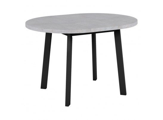 Стол Next круглый раскладной 90-120x90x76,5см, Бетон Лайт, чёрный в Набережных Челнах