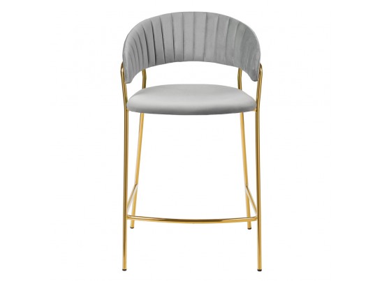 Стул полубарный Turin серый с золотыми ножками в Набережных Челнах