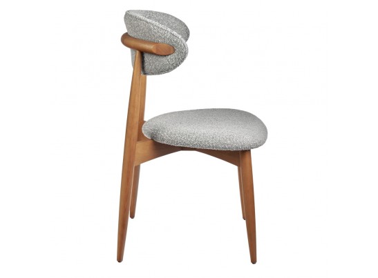 Стул Lucas светло-серый букле с ножками цвета орех в Набережных Челнах