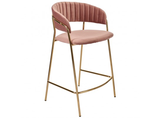 Комплект из 2-х стульев полубарных Turin пудровый с золотыми ножками в Набережных Челнах