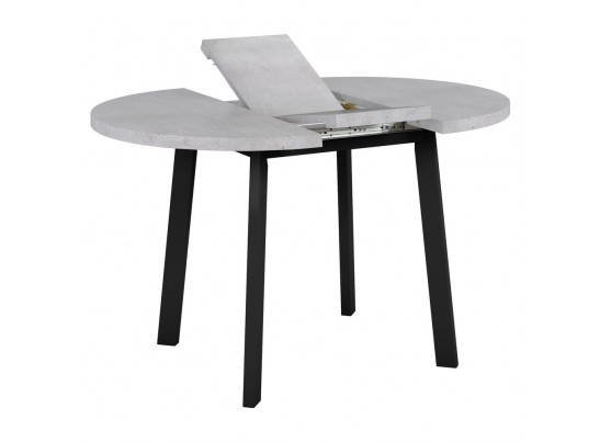 Стол Next круглый раскладной 90-120x90x76,5см, Бетон Лайт, чёрный в Набережных Челнах
