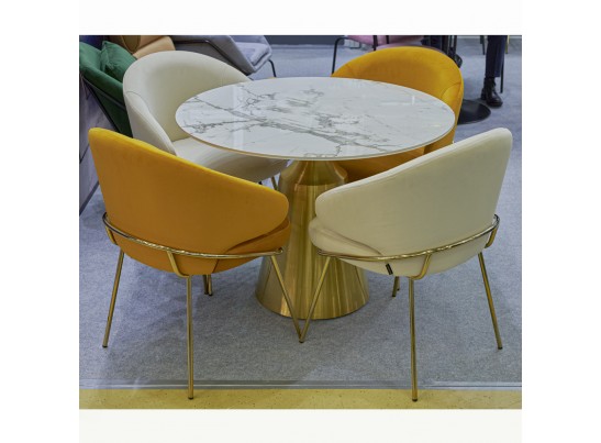 Стул-полукресло Emil медовый с золотыми ножками в Набережных Челнах