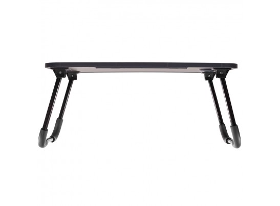 Стол складной с подстаканником «ЛАЙТ», 59,5x39,5x26,4см, мдф, металл, темн. дерево, чёрный в Набережных Челнах