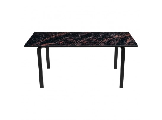 Стол Areal раскладной 140-180х80х75 чёрный мрамор с чёрными ножками в Набережных Челнах