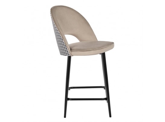 Стул полубарный Leo латте с жаккардом, поворотный механизм в Набережных Челнах